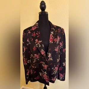 Nine West Floral Black Blazer